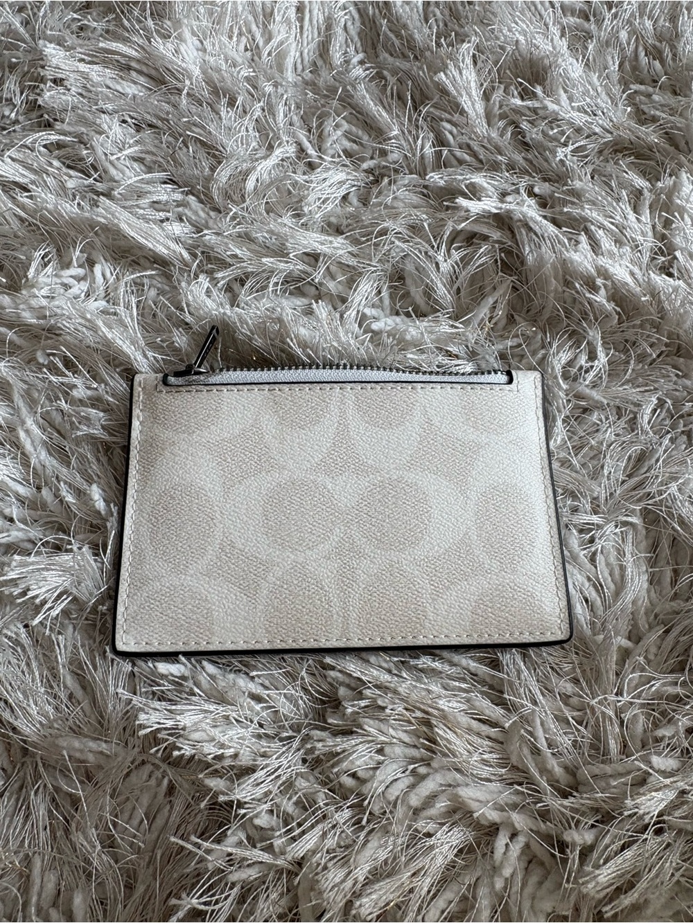 Coach  Signature design white Zip Card Case
